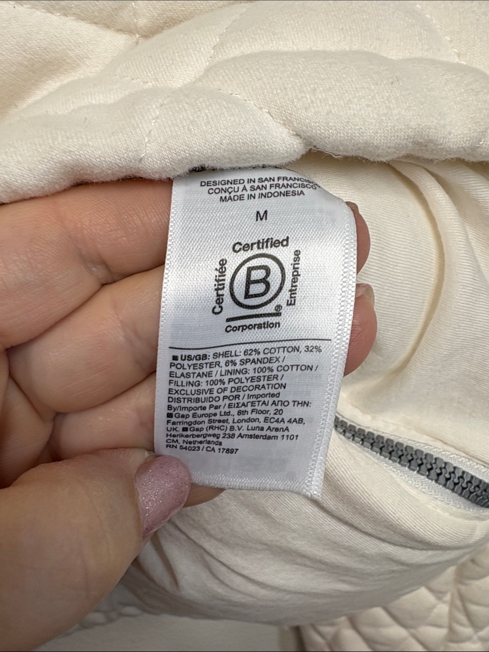 Athleta Retroplush White Quilted Crewneck Side Zip Sweatshirt Women Size M - Picture 4 of 5
